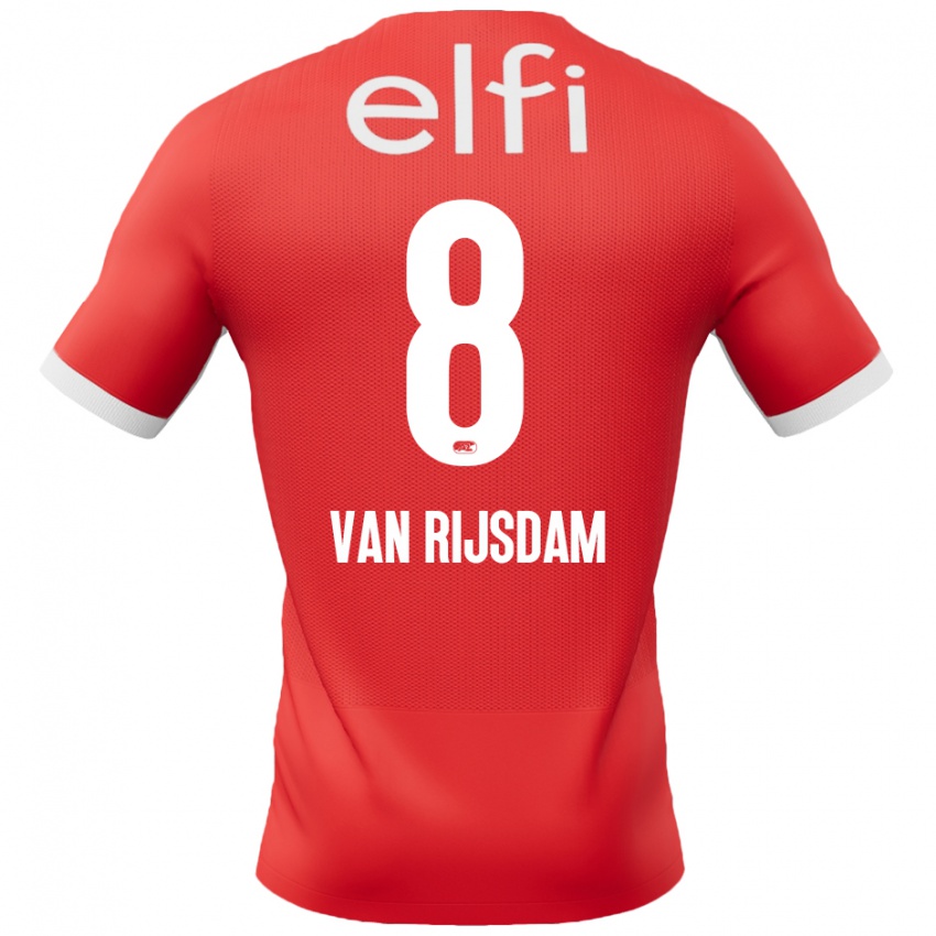 Herren Julian Van Rijsdam #8 Rot Weiß Heimtrikot Trikot 2024/25 T-Shirt Schweiz