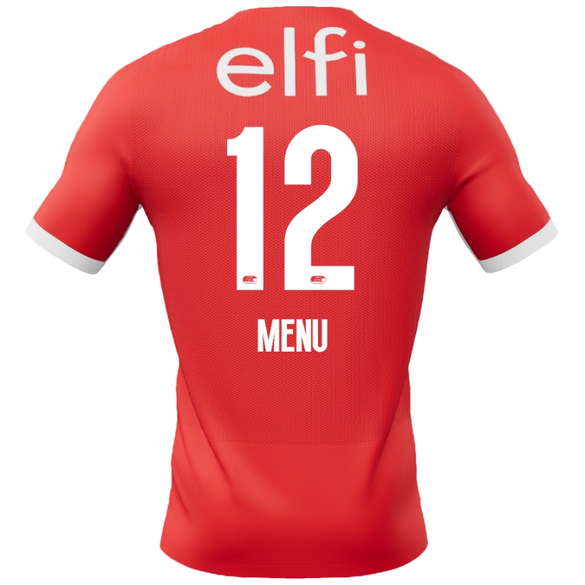 Herren Mathijs Menu #12 Rot Weiß Heimtrikot Trikot 2024/25 T-Shirt Schweiz