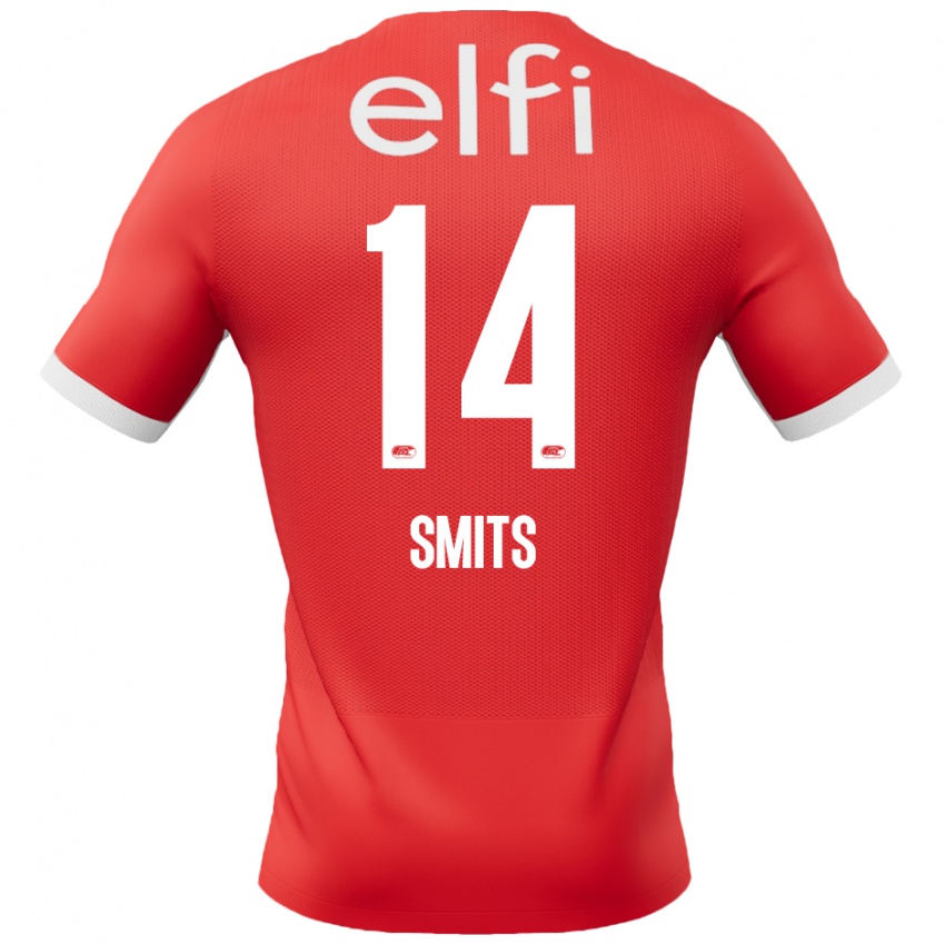 Herren Anthony Smits #14 Rot Weiß Heimtrikot Trikot 2024/25 T-Shirt Schweiz