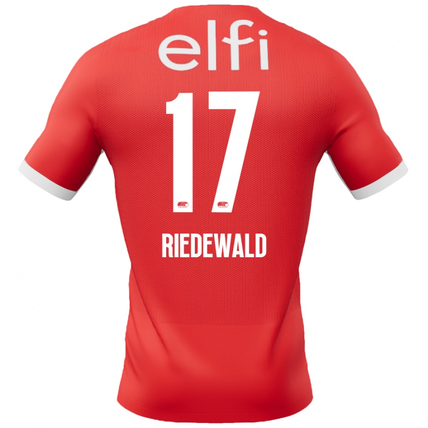 Herren Kenzo Riedewald #17 Rot Weiß Heimtrikot Trikot 2024/25 T-Shirt Schweiz