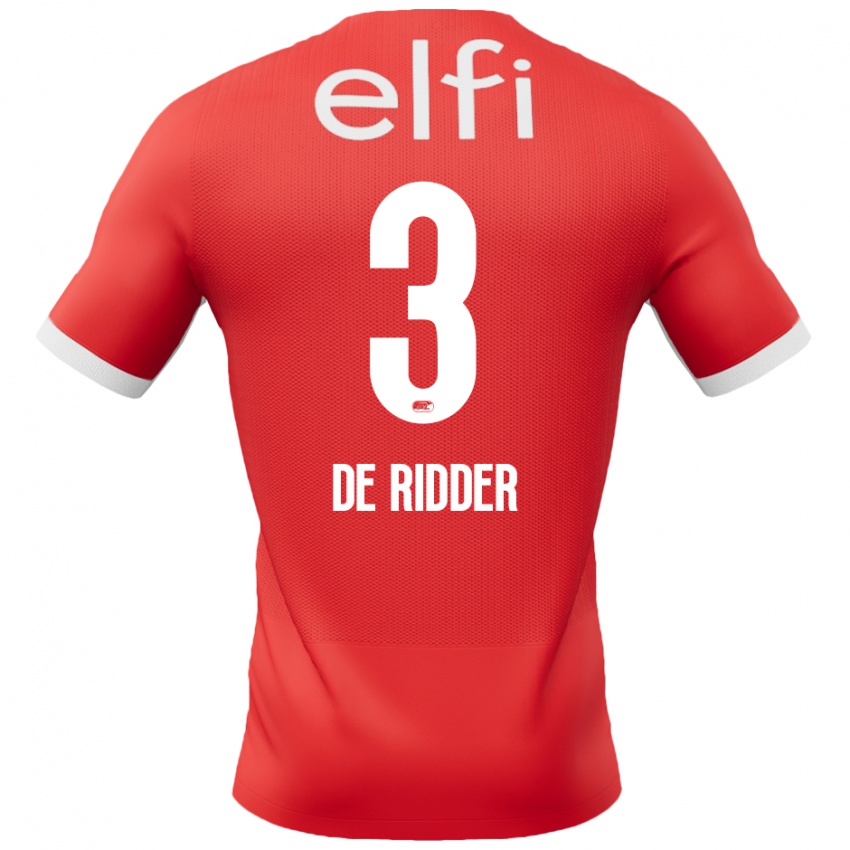 Herren Djoeke De Ridder #3 Rot Weiß Heimtrikot Trikot 2024/25 T-Shirt Schweiz