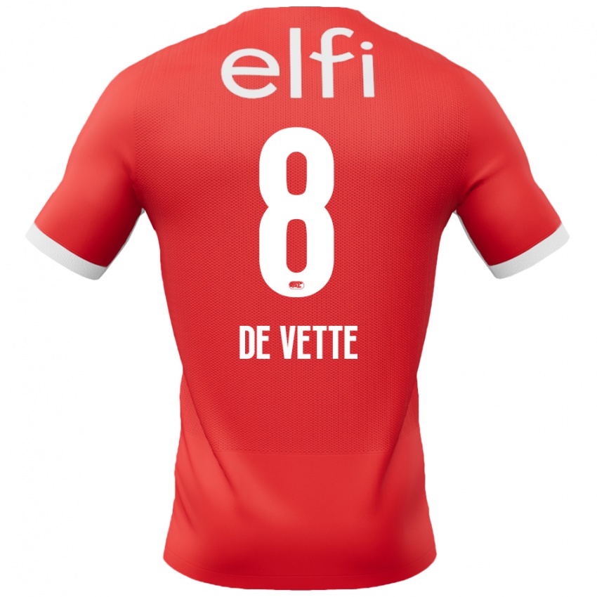 Herren Manique De Vette #8 Rot Weiß Heimtrikot Trikot 2024/25 T-Shirt Schweiz