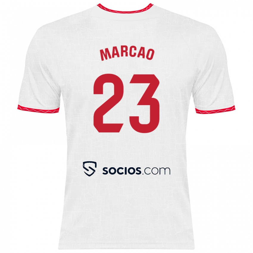 Herren Marcão #23 Weiß Rot Heimtrikot Trikot 2024/25 T-Shirt Schweiz