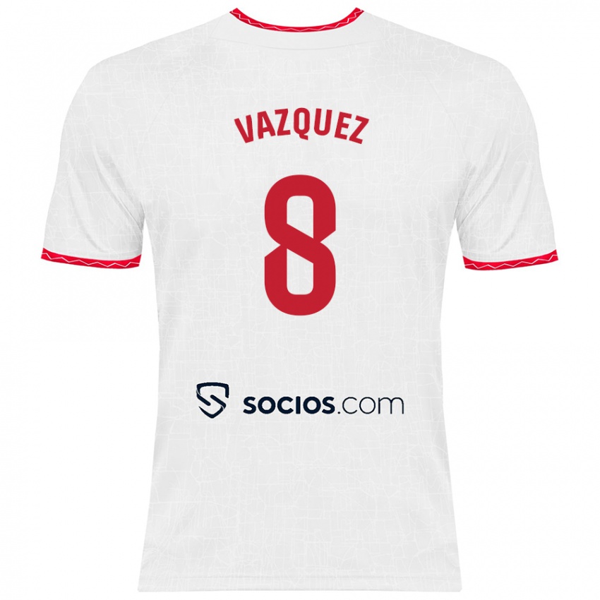 Herren Manolo Vazquez #8 Weiß Rot Heimtrikot Trikot 2024/25 T-Shirt Schweiz