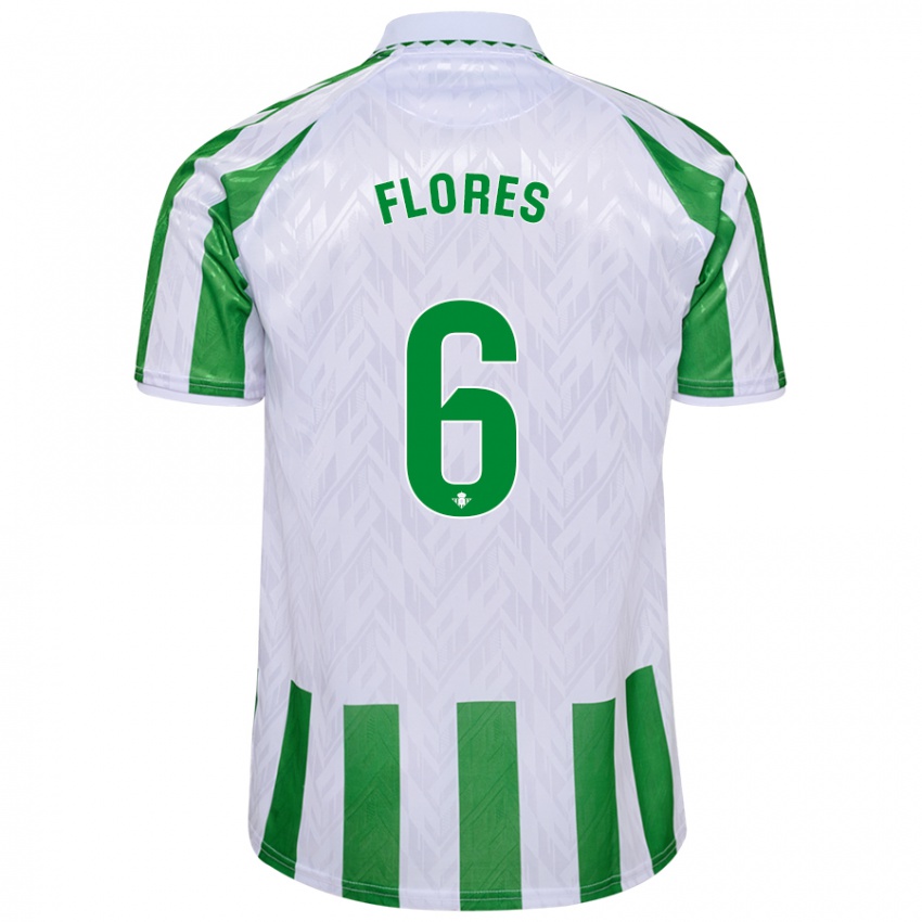 Herren Mateo Flores #6 Grün Weiße Streifen Heimtrikot Trikot 2024/25 T-Shirt Schweiz