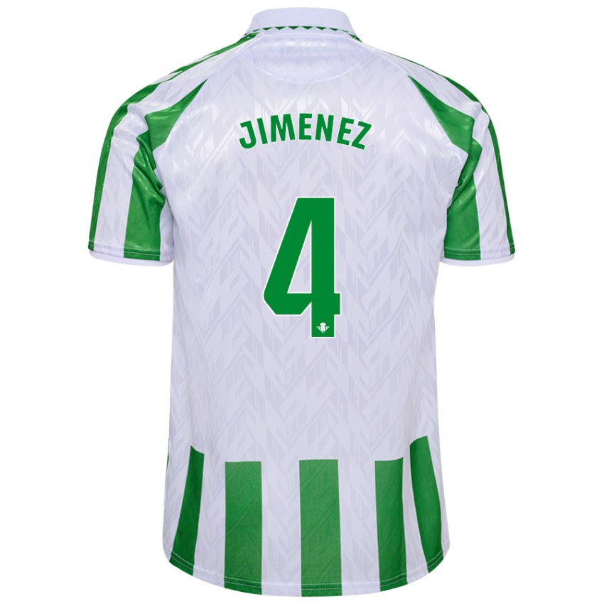 Homme Maillot María Jiménez Gutiérrez #4 Rayures Vertes Et Blanches Tenues Domicile 2024/25 T-Shirt Suisse