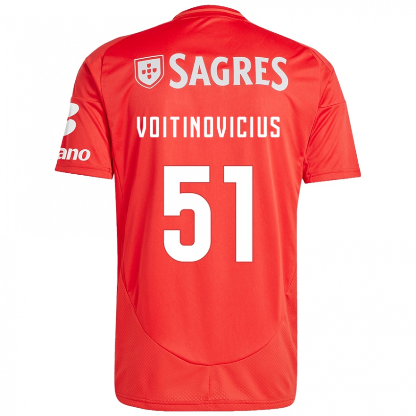 Homme Maillot Arnas Voitinovicius #51 Rouge Blanc Tenues Domicile 2024/25 T-Shirt Suisse