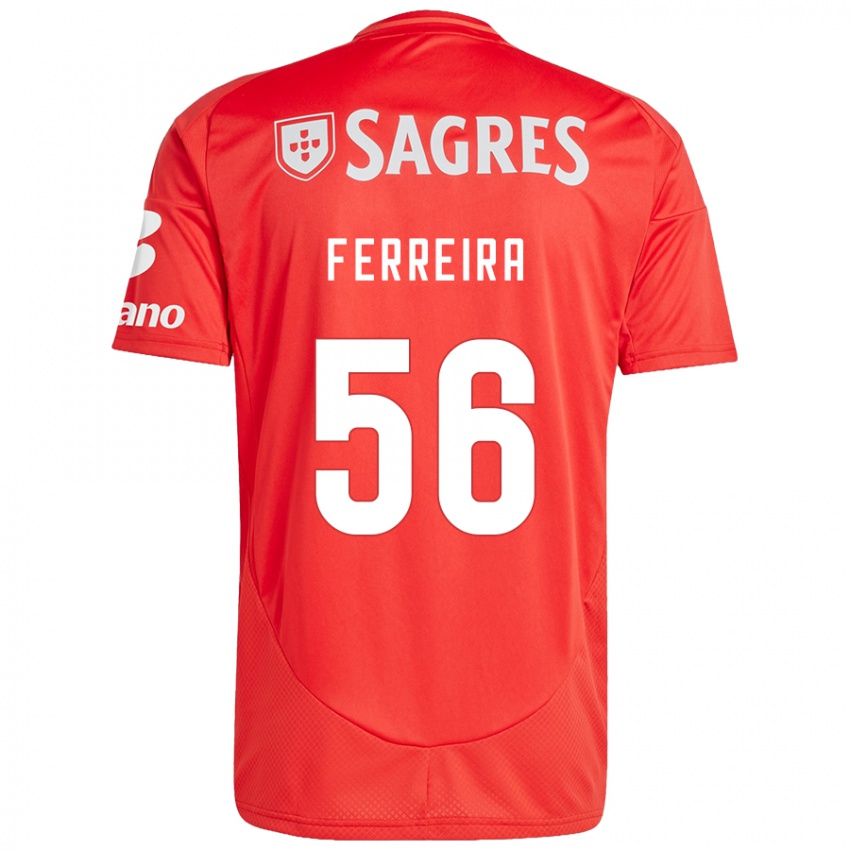 Homme Maillot Martim Ferreira #56 Rouge Blanc Tenues Domicile 2024/25 T-Shirt Suisse