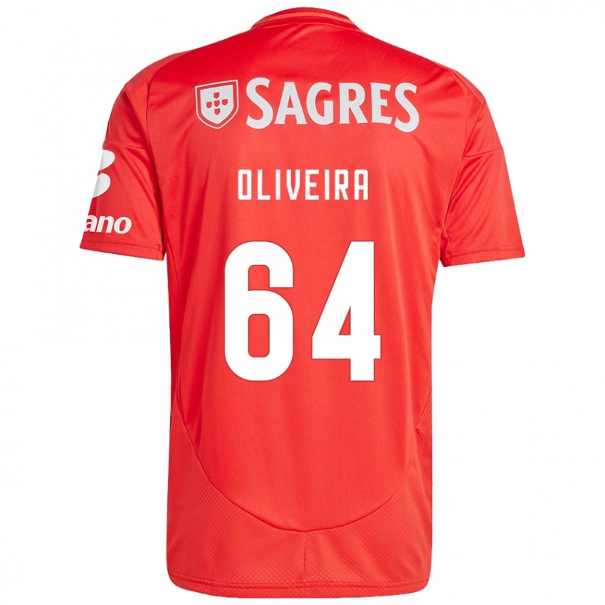 Homme Maillot Gonçalo Oliveira #64 Rouge Blanc Tenues Domicile 2024/25 T-Shirt Suisse