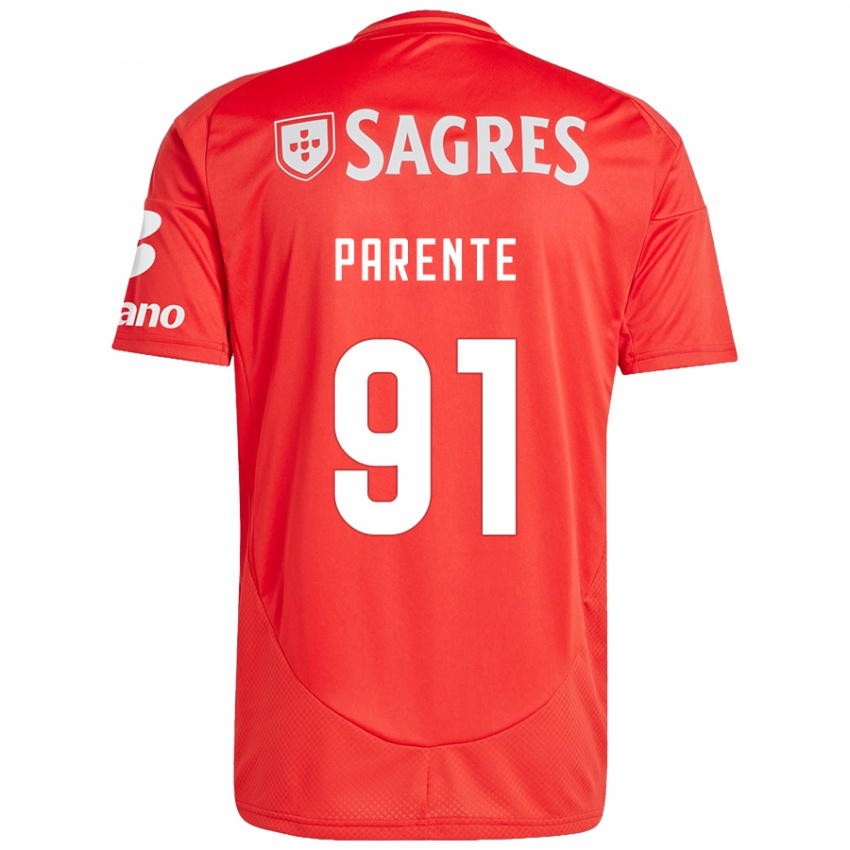 Homme Maillot Tiago Parente #91 Rouge Blanc Tenues Domicile 2024/25 T-Shirt Suisse