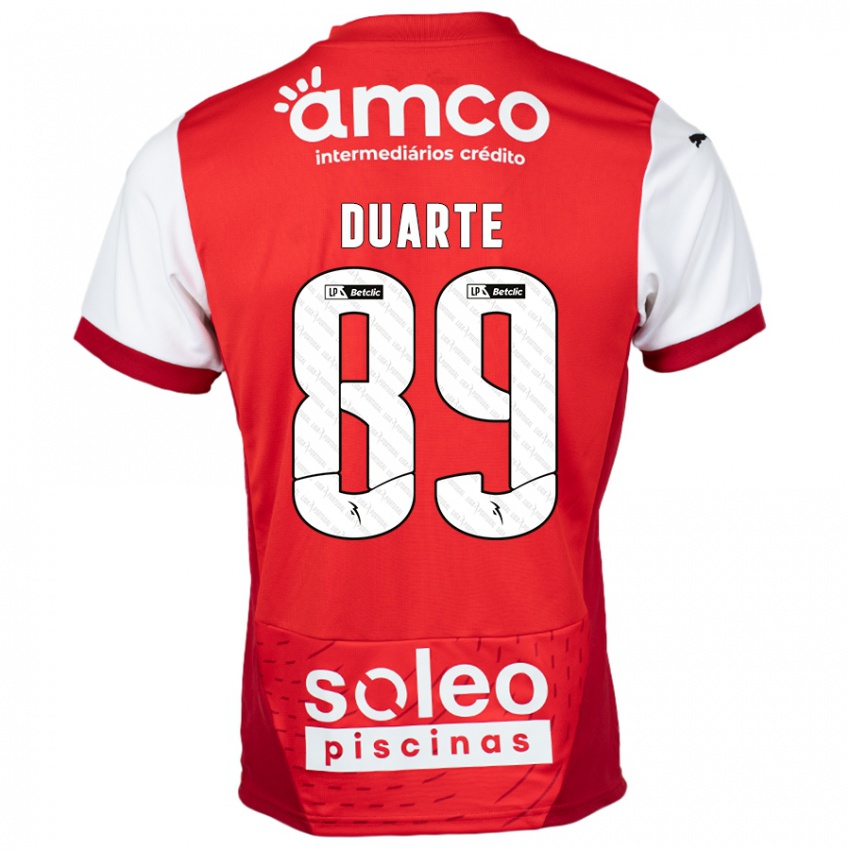 Herren Afonso Duarte #89 Rot Weiß Heimtrikot Trikot 2024/25 T-Shirt Schweiz