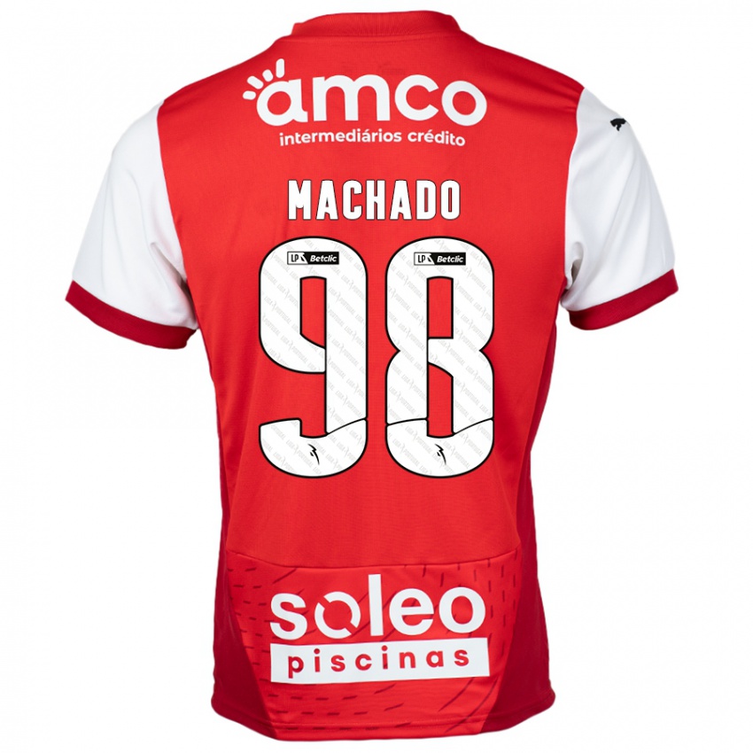 Herren Gonçalo Machado #98 Rot Weiß Heimtrikot Trikot 2024/25 T-Shirt Schweiz