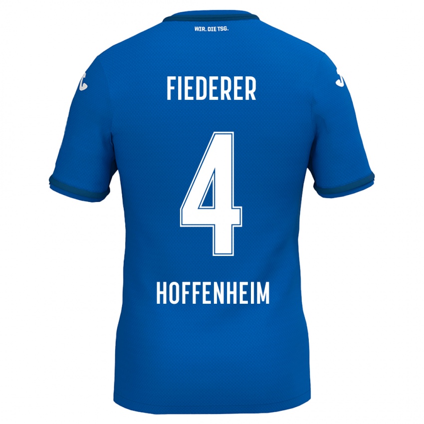 Herren Tom Fiederer #4 Königsblau Heimtrikot Trikot 2024/25 T-Shirt Schweiz