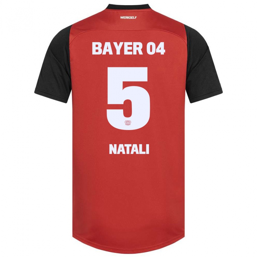 Herren Andrea Natali #5 Rot Schwarz Heimtrikot Trikot 2024/25 T-Shirt Schweiz