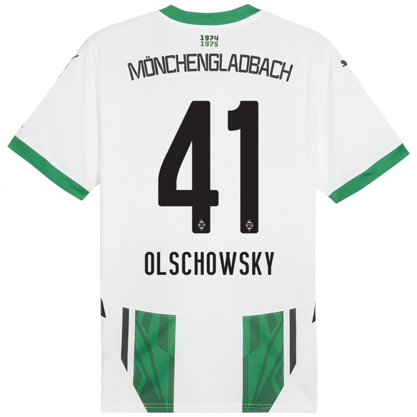 Herren Jan Olschowsky #41 Weiß Grün Heimtrikot Trikot 2024/25 T-Shirt Schweiz