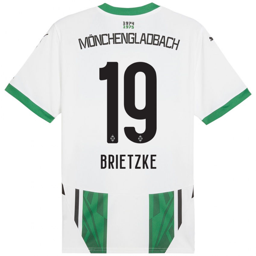 Homme Maillot Yvonne Brietzke #19 Blanc Vert Tenues Domicile 2024/25 T-Shirt Suisse