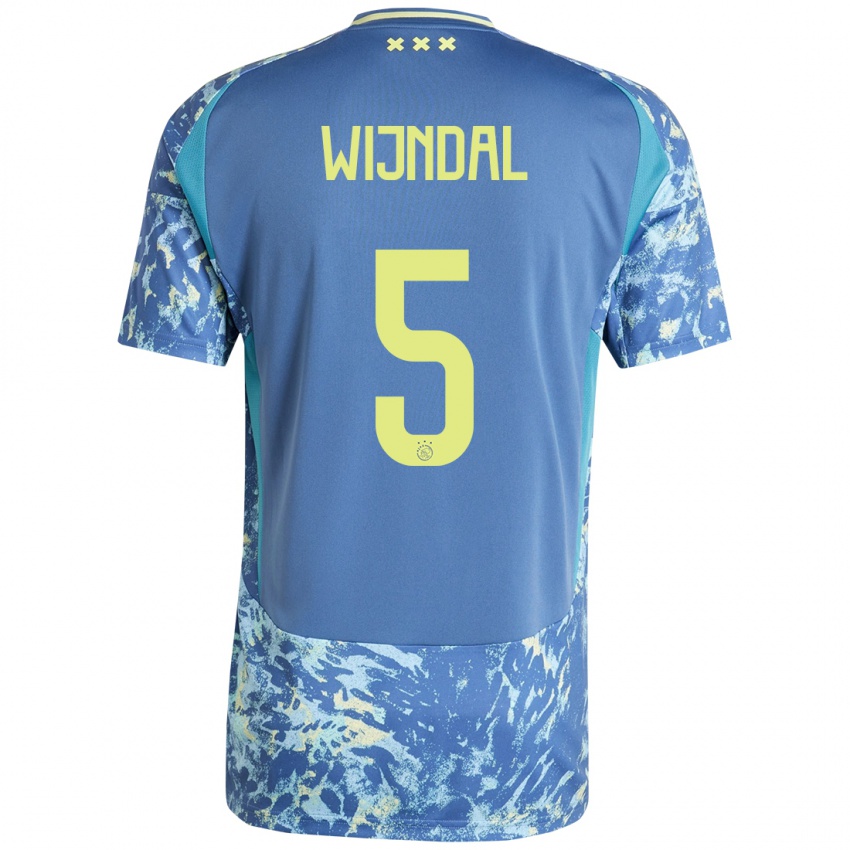 Herren Owen Wijndal #5 Grau Blau Gelb Auswärtstrikot Trikot 2024/25 T-Shirt Schweiz