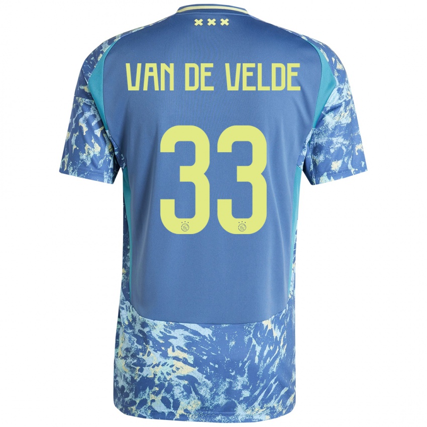 Herren Jonna Van De Velde #33 Grau Blau Gelb Auswärtstrikot Trikot 2024/25 T-Shirt Schweiz