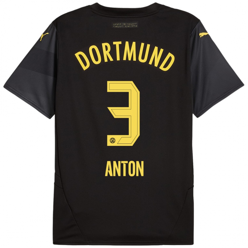 Herren Waldemar Anton #3 Schwarz Gelb Auswärtstrikot Trikot 2024/25 T-Shirt Schweiz