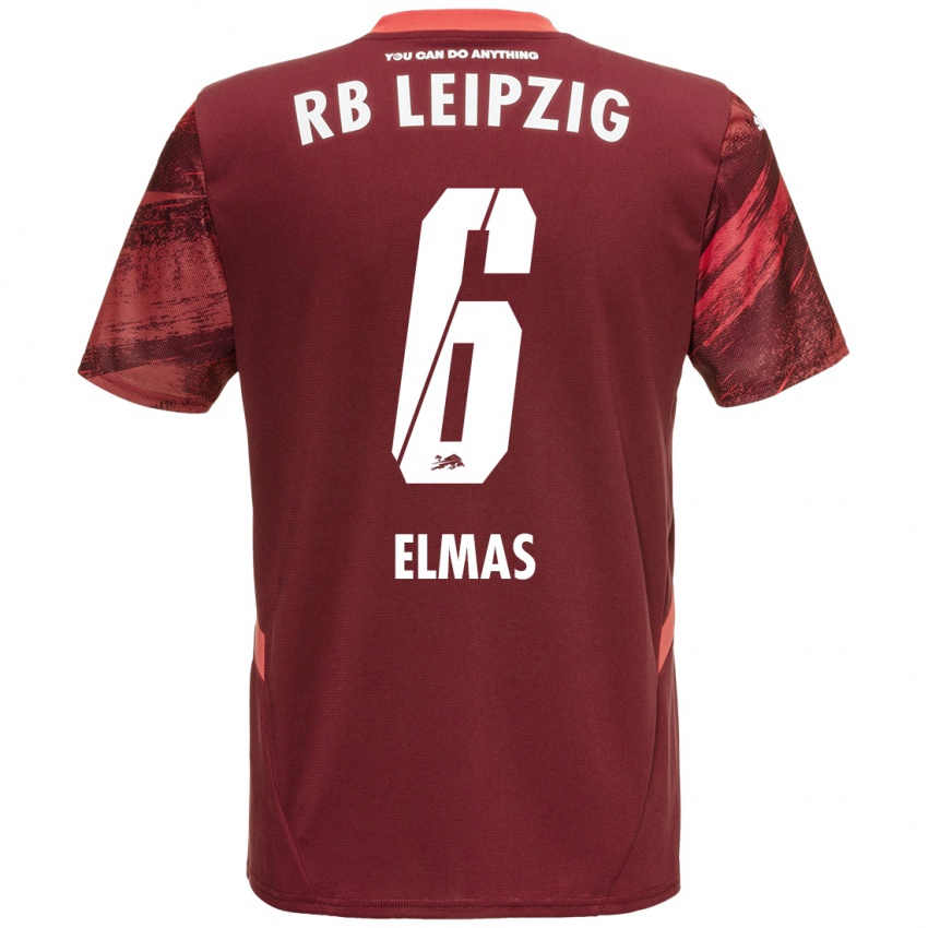 Herren Eljif Elmas #6 Burgunderrot Auswärtstrikot Trikot 2024/25 T-Shirt Schweiz