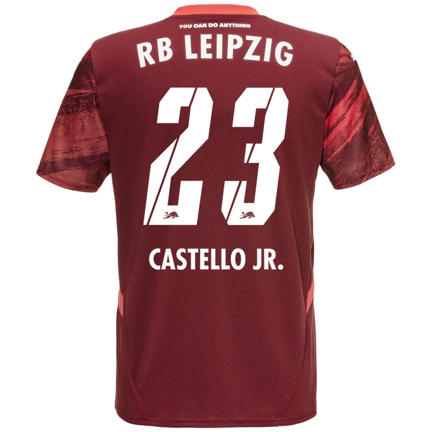 Herren Castello Lukeba #23 Burgunderrot Auswärtstrikot Trikot 2024/25 T-Shirt Schweiz