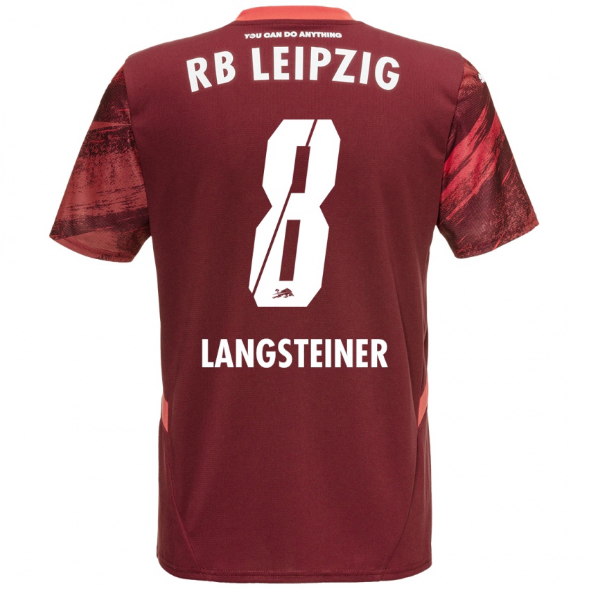 Herren Toni Langsteiner #8 Burgunderrot Auswärtstrikot Trikot 2024/25 T-Shirt Schweiz