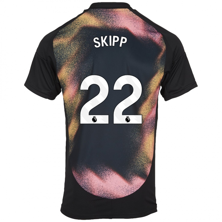 Homme Maillot Oliver Skipp #22 Noir Blanc Tenues Extérieur 2024/25 T-Shirt Suisse