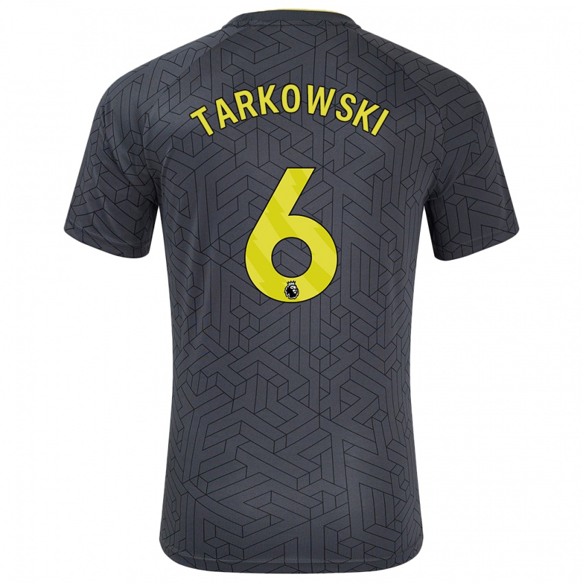 Homme Maillot James Tarkowski #6 Noir Jaune Tenues Extérieur 2024/25 T-Shirt Suisse