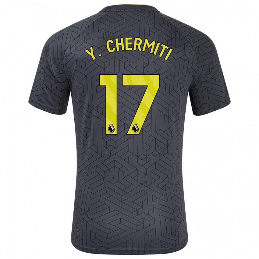 Homme Maillot Chermiti #17 Noir Jaune Tenues Extérieur 2024/25 T-Shirt Suisse