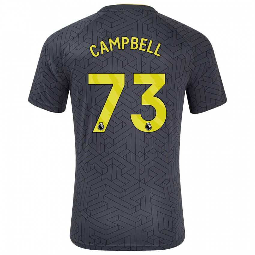 Homme Maillot Elijah Campbell #73 Noir Jaune Tenues Extérieur 2024/25 T-Shirt Suisse