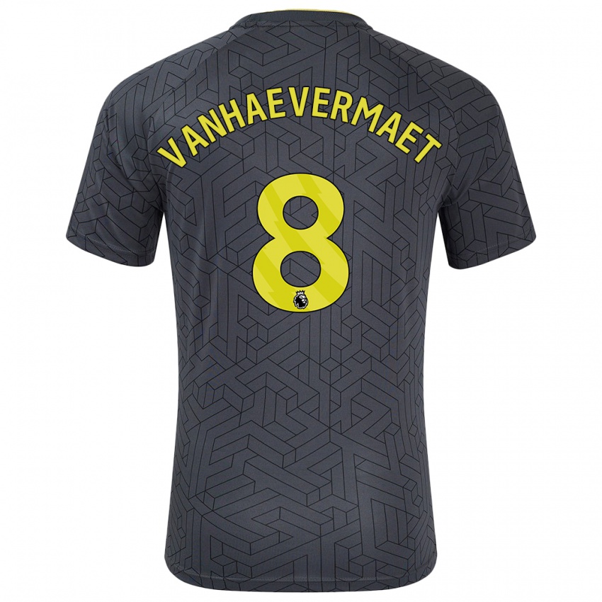 Homme Maillot Justine Vanhaevermaet #8 Noir Jaune Tenues Extérieur 2024/25 T-Shirt Suisse