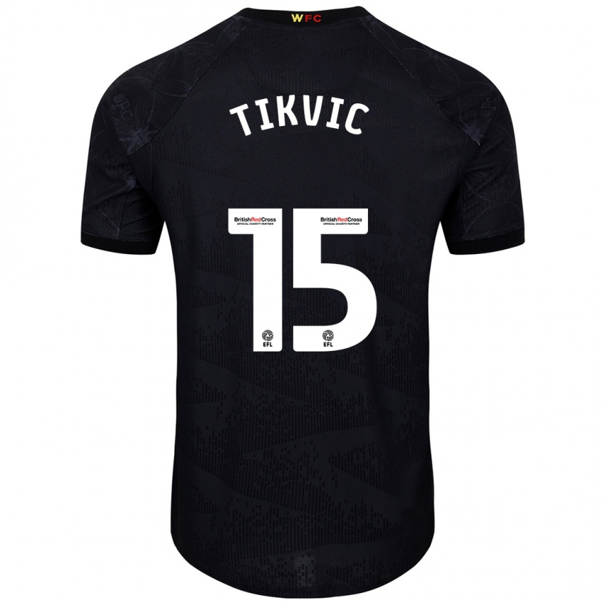 Herren Antonio Tikvic #15 Schwarz Weiß Auswärtstrikot Trikot 2024/25 T-Shirt Schweiz