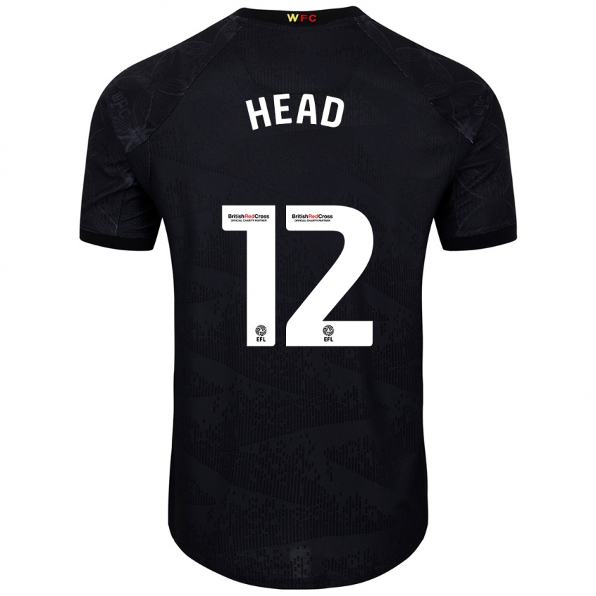 Homme Maillot Ellie Head #12 Noir Blanc Tenues Extérieur 2024/25 T-Shirt Suisse