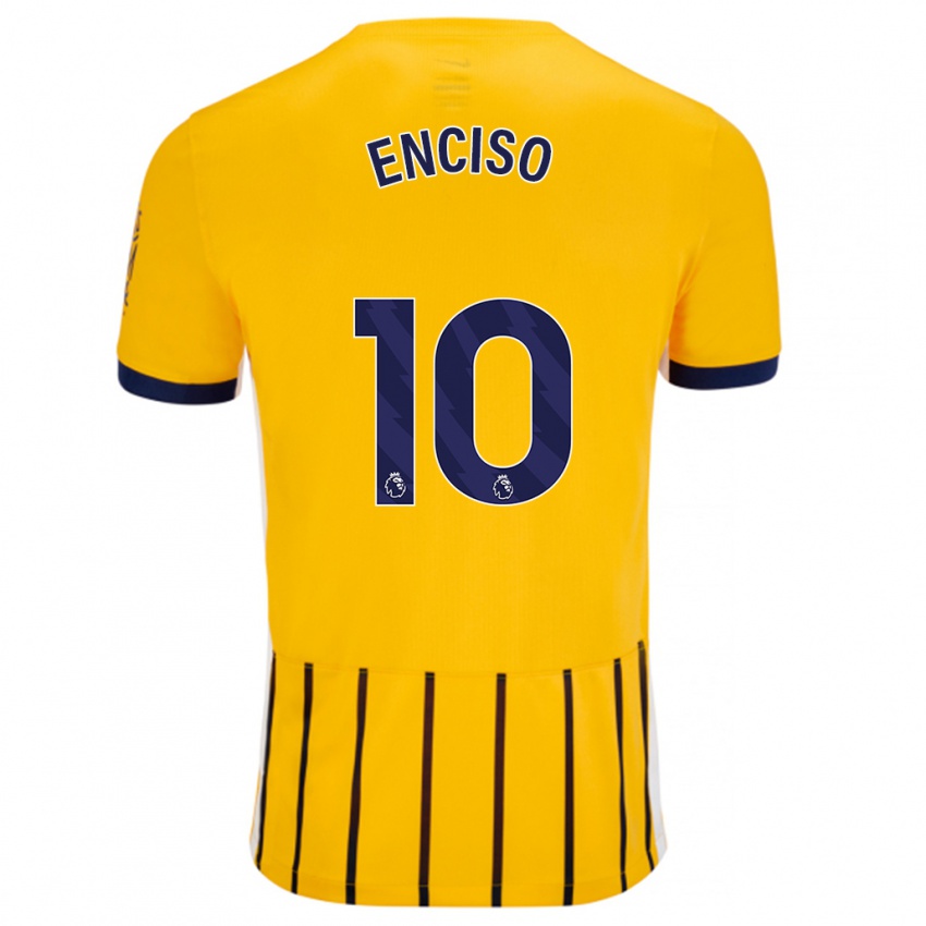 Herren Julio Enciso #10 Gold Blau Nadelstreifen Auswärtstrikot Trikot 2024/25 T-Shirt Schweiz