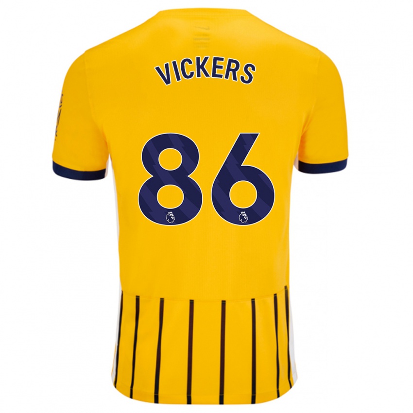 Herren Jacob Vickers #86 Gold Blau Nadelstreifen Auswärtstrikot Trikot 2024/25 T-Shirt Schweiz