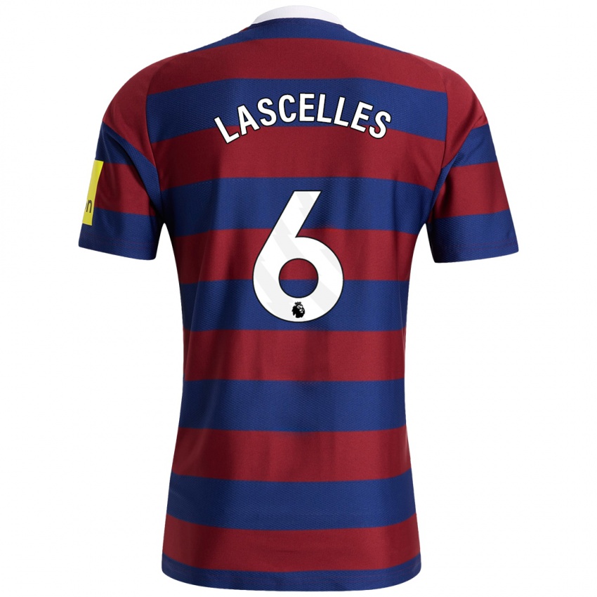 Homme Maillot Jamaal Lascelles #6 Bordeaux Bleu Marine Tenues Extérieur 2024/25 T-Shirt Suisse