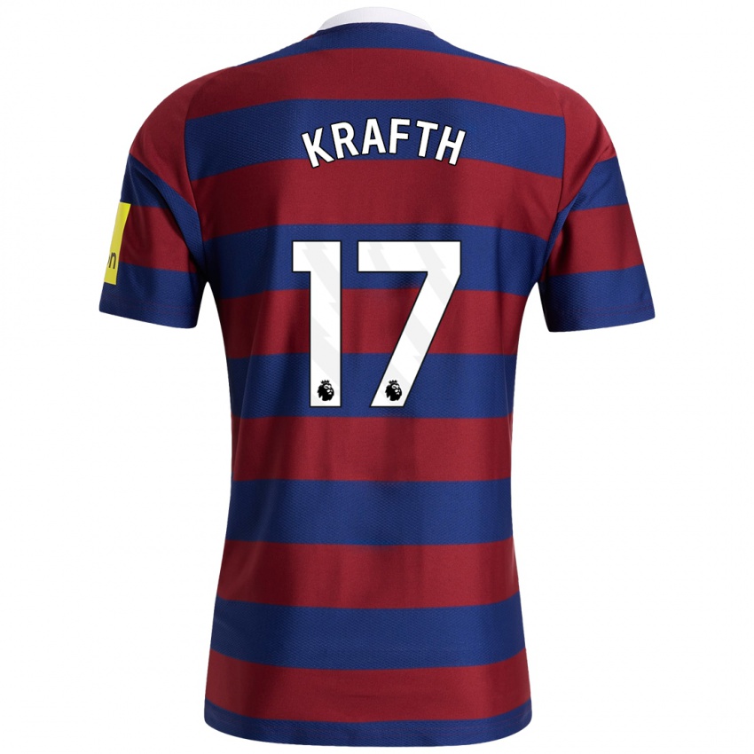 Homme Maillot Emil Krafth #17 Bordeaux Bleu Marine Tenues Extérieur 2024/25 T-Shirt Suisse