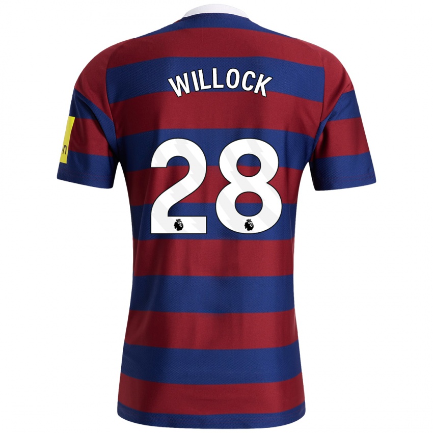 Homme Maillot Joe Willock #28 Bordeaux Bleu Marine Tenues Extérieur 2024/25 T-Shirt Suisse