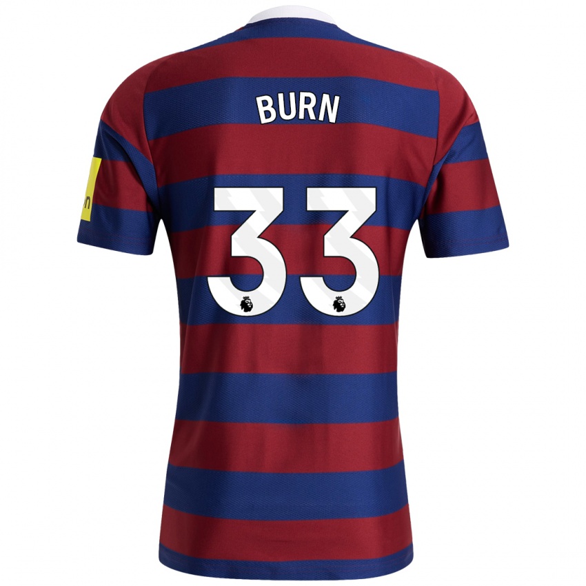 Homme Maillot Dan Burn #33 Bordeaux Bleu Marine Tenues Extérieur 2024/25 T-Shirt Suisse