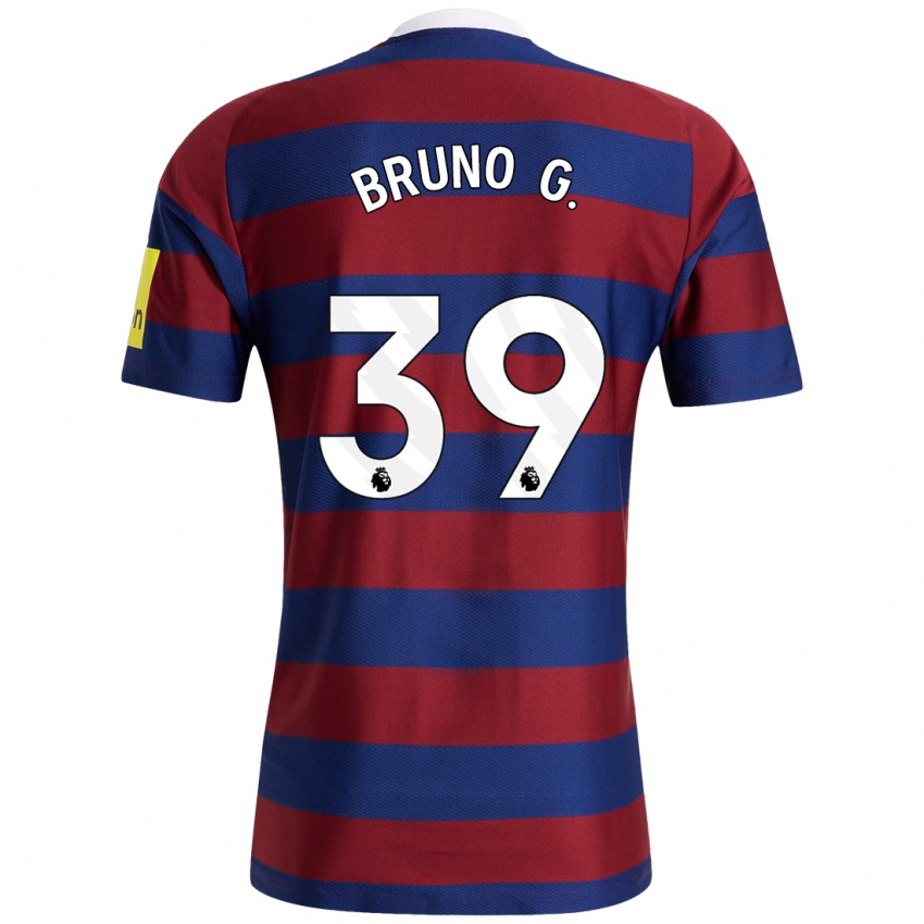 Homme Maillot Bruno Guimaraes #39 Bordeaux Bleu Marine Tenues Extérieur 2024/25 T-Shirt Suisse