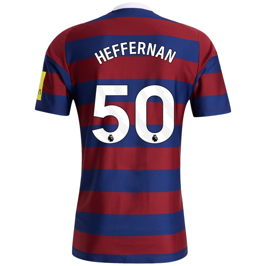 Homme Maillot Cathal Heffernan #50 Bordeaux Bleu Marine Tenues Extérieur 2024/25 T-Shirt Suisse