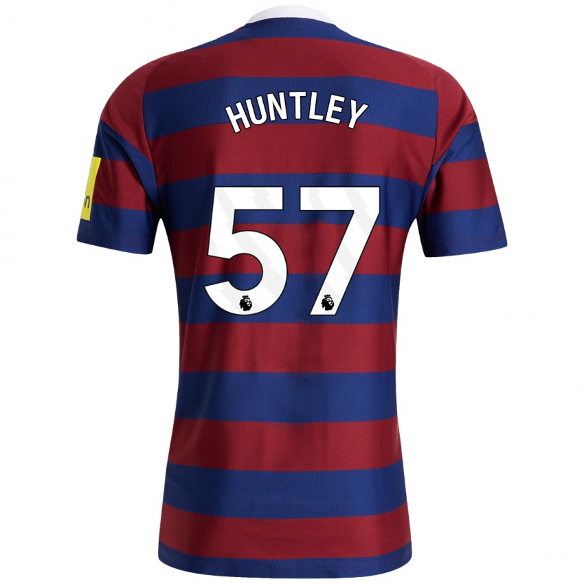 Homme Maillot James Huntley #57 Bordeaux Bleu Marine Tenues Extérieur 2024/25 T-Shirt Suisse