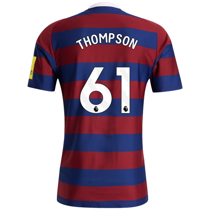 Homme Maillot Max Thompson #61 Bordeaux Bleu Marine Tenues Extérieur 2024/25 T-Shirt Suisse