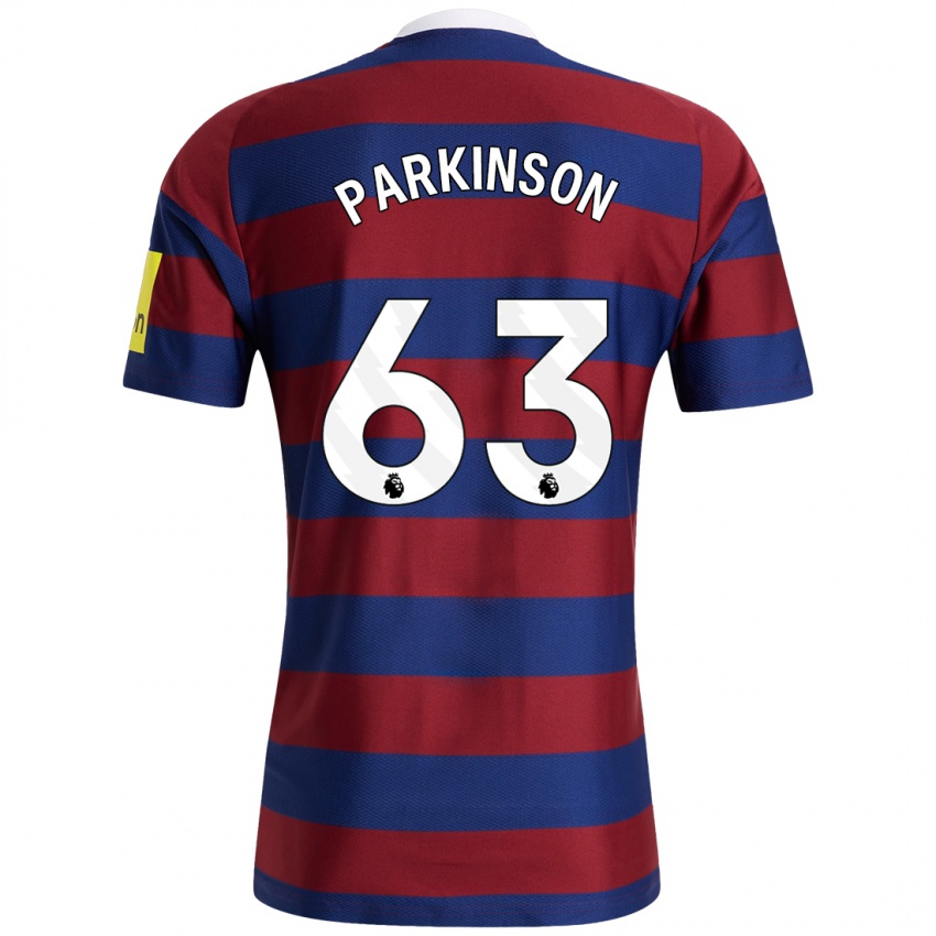 Homme Maillot Ben Parkinson #63 Bordeaux Bleu Marine Tenues Extérieur 2024/25 T-Shirt Suisse