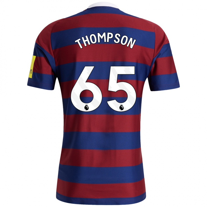 Homme Maillot Ciaran Thompson #65 Bordeaux Bleu Marine Tenues Extérieur 2024/25 T-Shirt Suisse