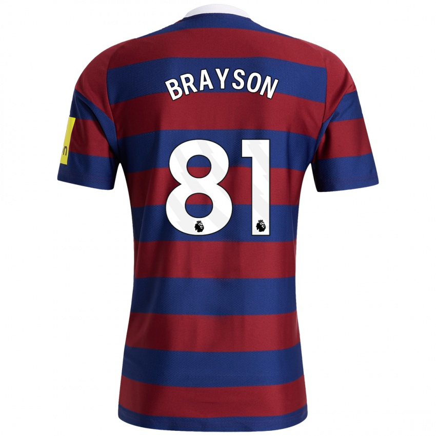 Homme Maillot Joe Brayson #81 Bordeaux Bleu Marine Tenues Extérieur 2024/25 T-Shirt Suisse