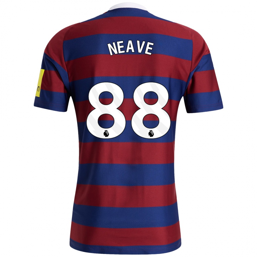 Homme Maillot Sean Neave #88 Bordeaux Bleu Marine Tenues Extérieur 2024/25 T-Shirt Suisse