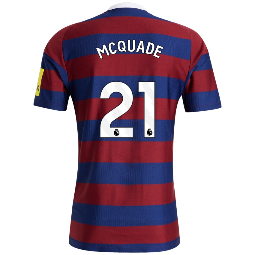 Homme Maillot Jasmine Mcquade #21 Bordeaux Bleu Marine Tenues Extérieur 2024/25 T-Shirt Suisse