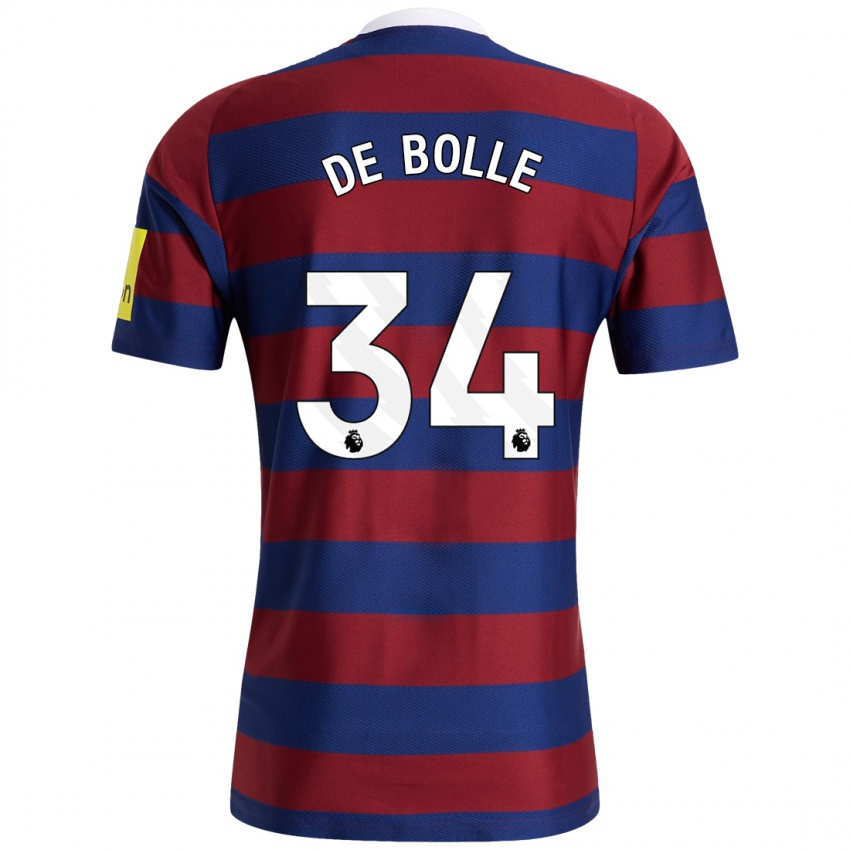 Homme Maillot Lucas De Bolle #34 Bordeaux Bleu Marine Tenues Extérieur 2024/25 T-Shirt Suisse