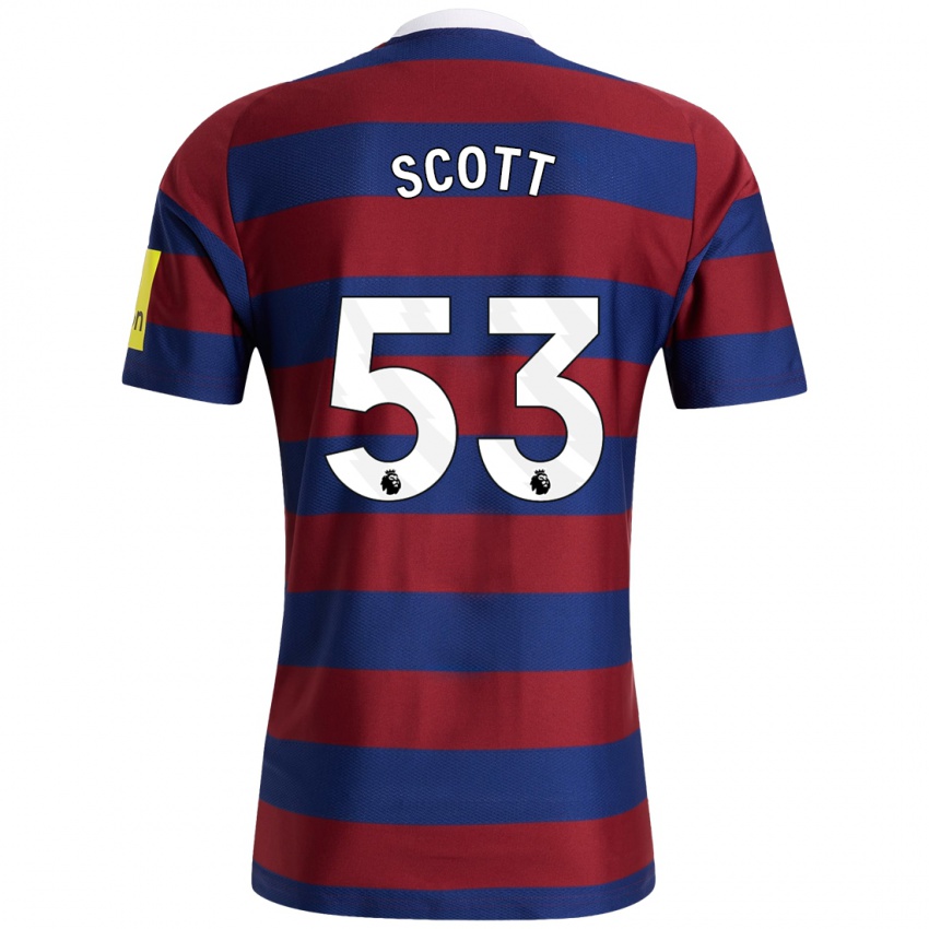 Homme Maillot Joshua Scott #53 Bordeaux Bleu Marine Tenues Extérieur 2024/25 T-Shirt Suisse